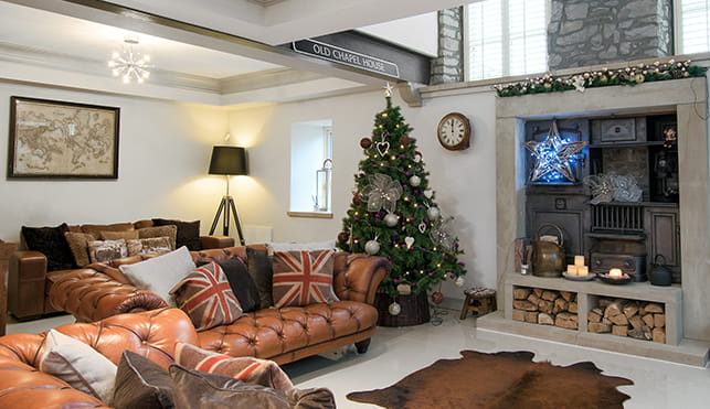 Inside of cottage at Christmas